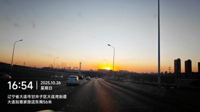 大连-夕阳下的高架路
