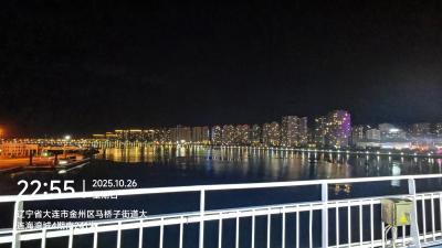 大连-夜晚海湾对岸的城市灯火_2