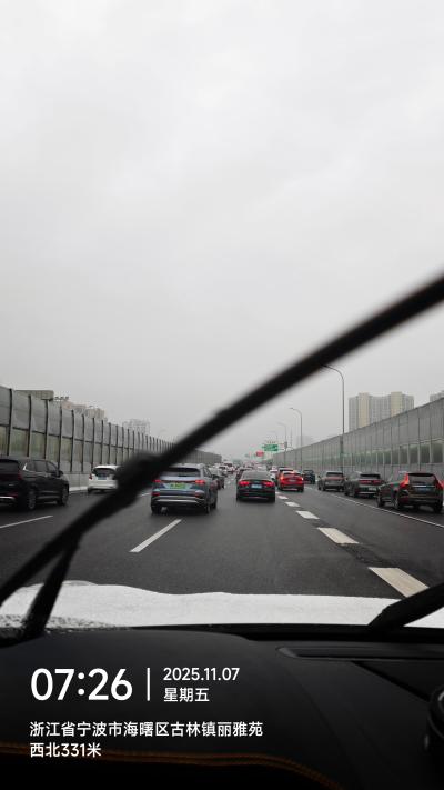 宁波-雨中拥堵的高速公路