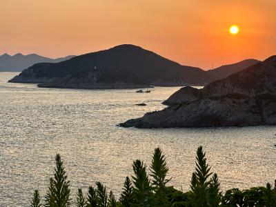 舟山-夕阳下的海岛与海湾_2