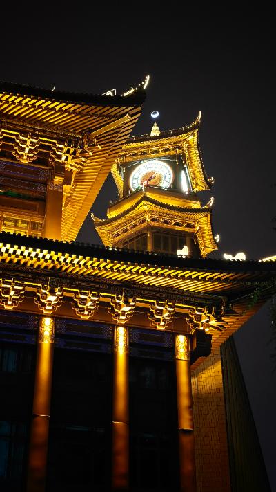 西宁-夜色中的金色楼阁_2